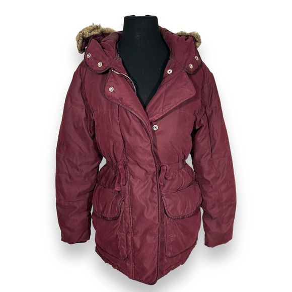 Abercrombie and Fitch Winter Anorak Puffer Jacket Womens XS Red‎ - Picture 1 of 7